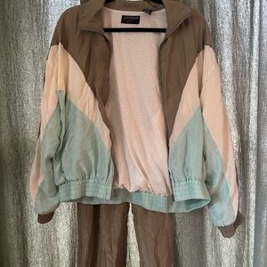 Savannah Sport Silk Vintage Brown and Mint Bomber Jacket and Pants